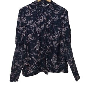 Pearl by Lela Rose ski smocked top